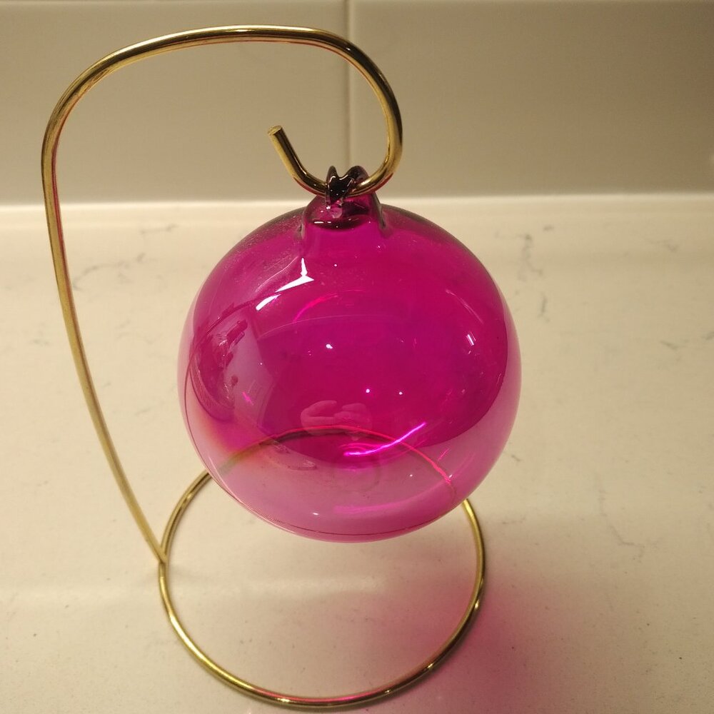 Fuchsia, Clear Glass Ornament - Never Used